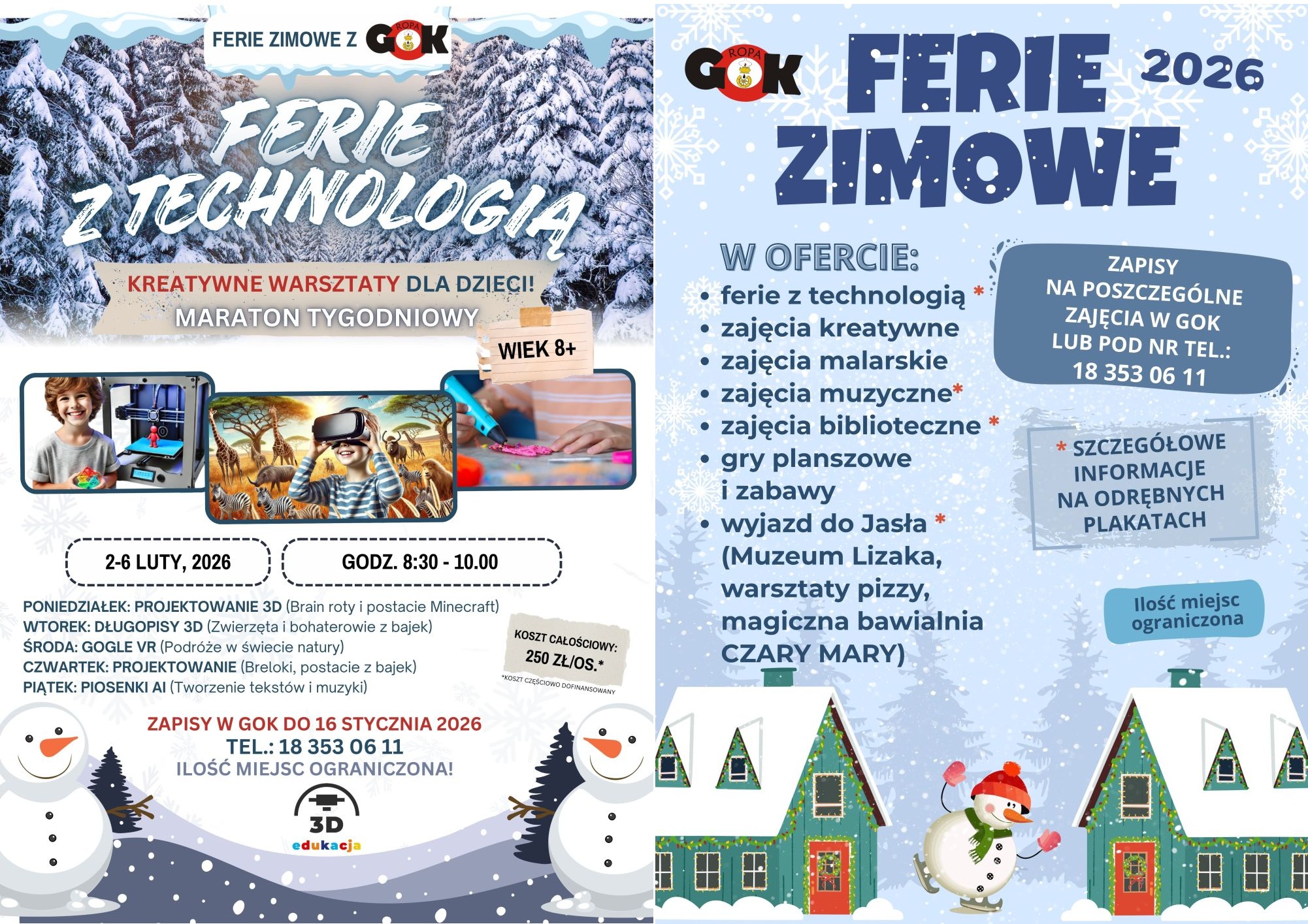 Ferie zimowe 2026 w GOK Ropa