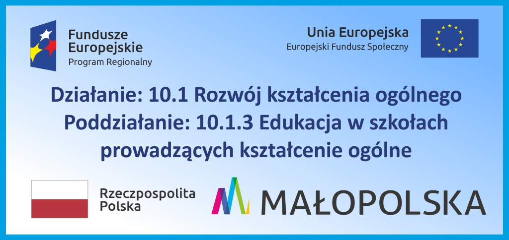 Projekt pn. „Edukacja w szkołach prowadzących kształcenie ogólne na terenie Gmin Ziemi Gorlickiej” - UCZEŃ