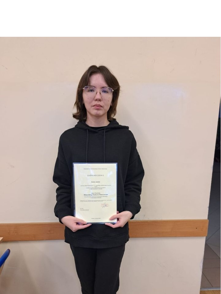 Aneta Jantas finalistką Małopolskiego Konkursu Historycznego etapu wojewódzkiego